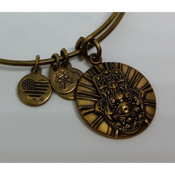 ALEX and Ani Hamsa Charm Bracelet Spiritual Boho Stackable Layering Brassy Gold. - Picture 2 of 2